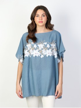 Floral Embroidery Breathable Top